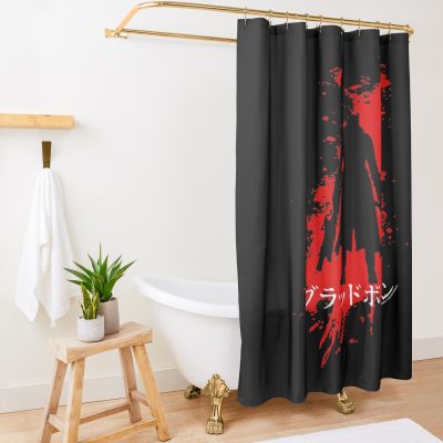 Blood-Borne Splatter Kanji Shower Curtain Official Bloodborne Merch