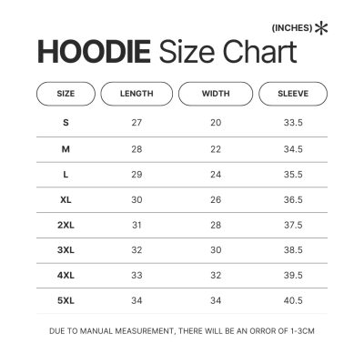 Hoodie Size Chart - Bloodborne Store