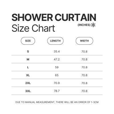 Shower Curtain Size Chart - Bloodborne Store