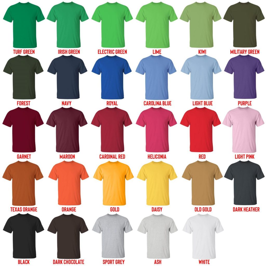 t shirt color chart - Bloodborne Store